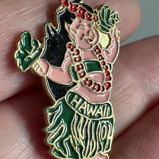 Vintage Hawaii Hula Dancer Lapel Pin Souvenir Tourist