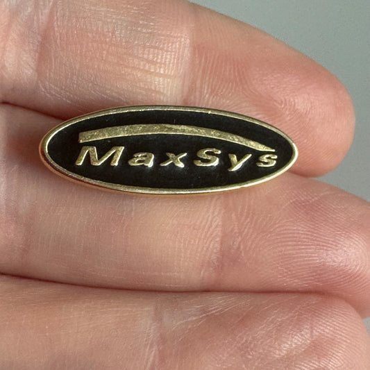MaxSys Staffing Consulting Gold & Black Oval Logo Lapel Pin Employee Award