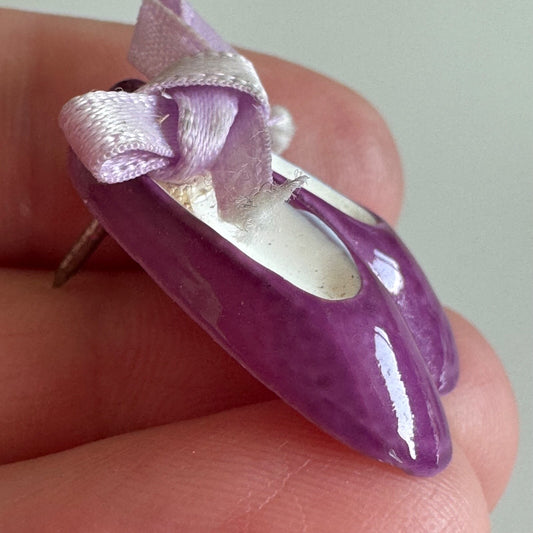 Vintage Purple Ballet Shoes Scatter Pin 