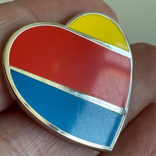 Vintage Southwest Airlines Heart Logo Colors Lapel Pin
