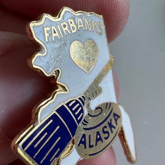 Vintage Fairbanks Alaska Curling Club Enamel Lapel Pin