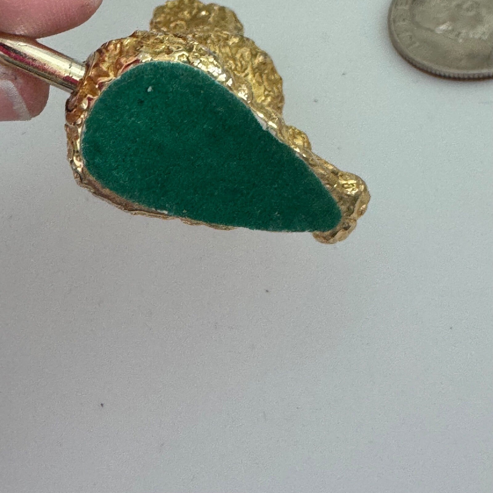 Vintage Gold Tone Poodle Jeweled Eyes Bag Hanger Holder Purse Hook