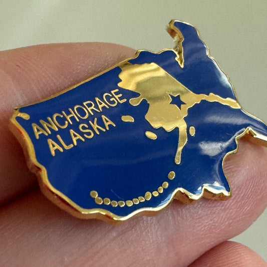 Vintage Anchorage Alaska Lapel Pin Souvenir Tourist