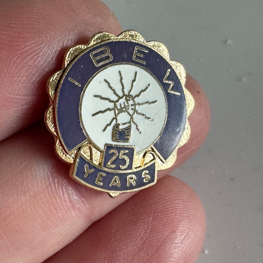 Vintage IBEW 25 Years Lapel Pin International Brotherhood of Electrical Workers