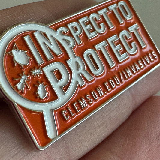 Inspect to Protect Clemson University Invasive Species Lapel Pin RARE