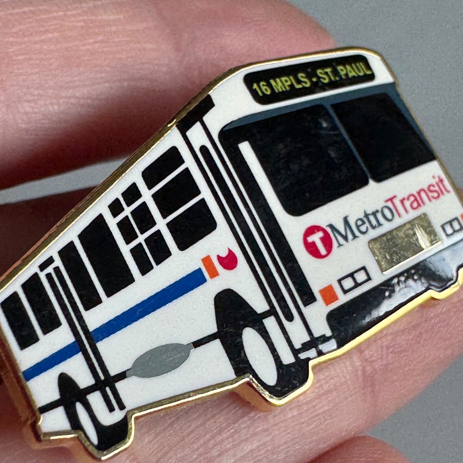 Vintage Minneapolis St Paul MetroTransit Public Transit Bus Lapel Pin