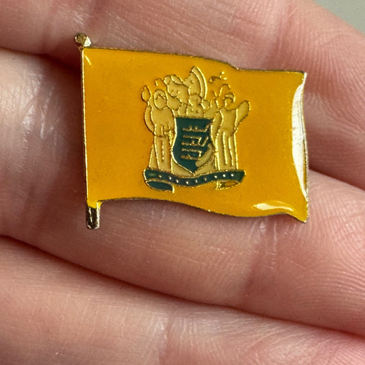 Vintage New Jersey State Flag Pin Souvenir Tourist