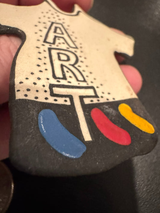 Art Teacher Ceramic Paint Brooch Pin Hand Painted