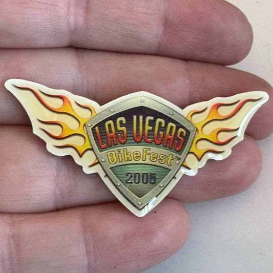2005 Las Vegas Bike Fest BikeFest Lapel Pin Wings Fire