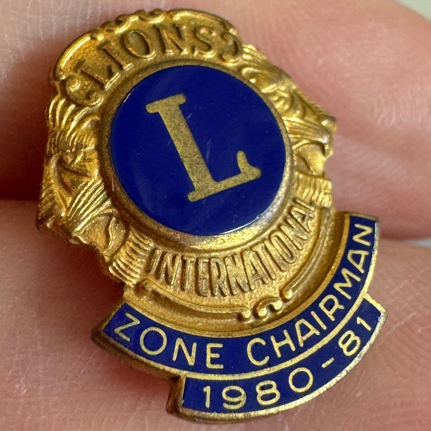 Vintage Lions Club Zone Chairman 1980-81 Lapel Pin