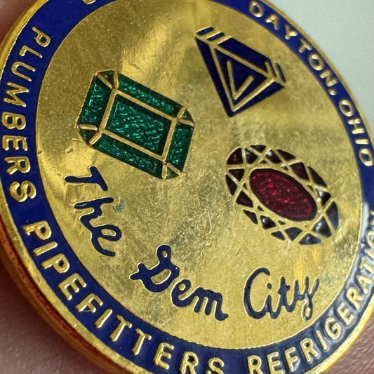 Local 162 Daton Ohio Plumbers Pipe Fitters Refrigeration Union Lapel Pin Gem