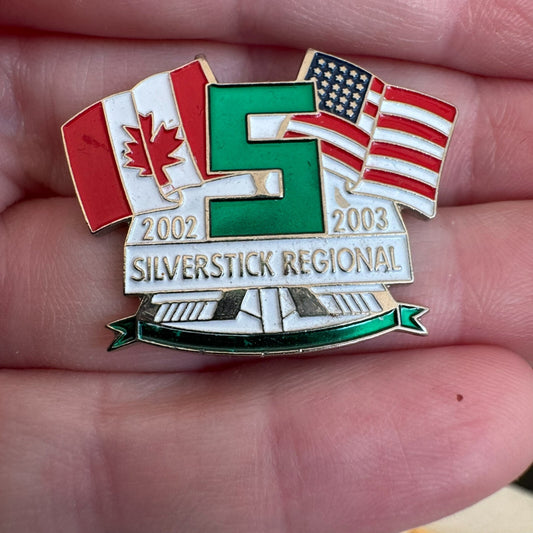 2002 2003 Silver  Stick Regional Minor Hockey Tournament Lapel Pin