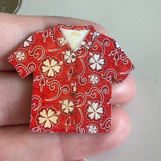 Hawaii Travel Souvenir Lapel Pin Hawaiian Shirt Plumeria IHP