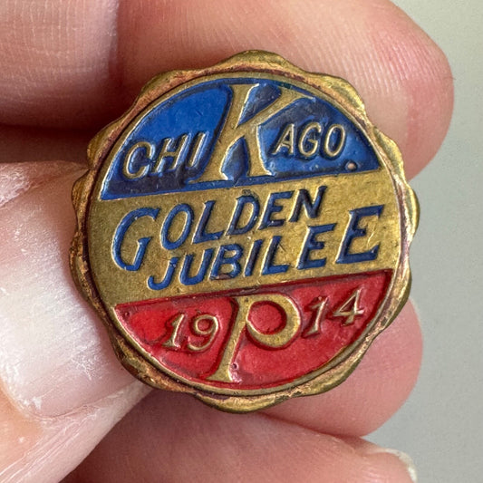 Antique 1864-1914 Knights of Pythias 50th Anniversary Golden Jubilee Pin Stud