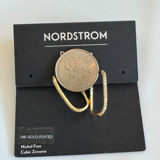 Nordstrom Gold Demi Fine Skinny Oval Hoop Earrings New On Card Pierced $50