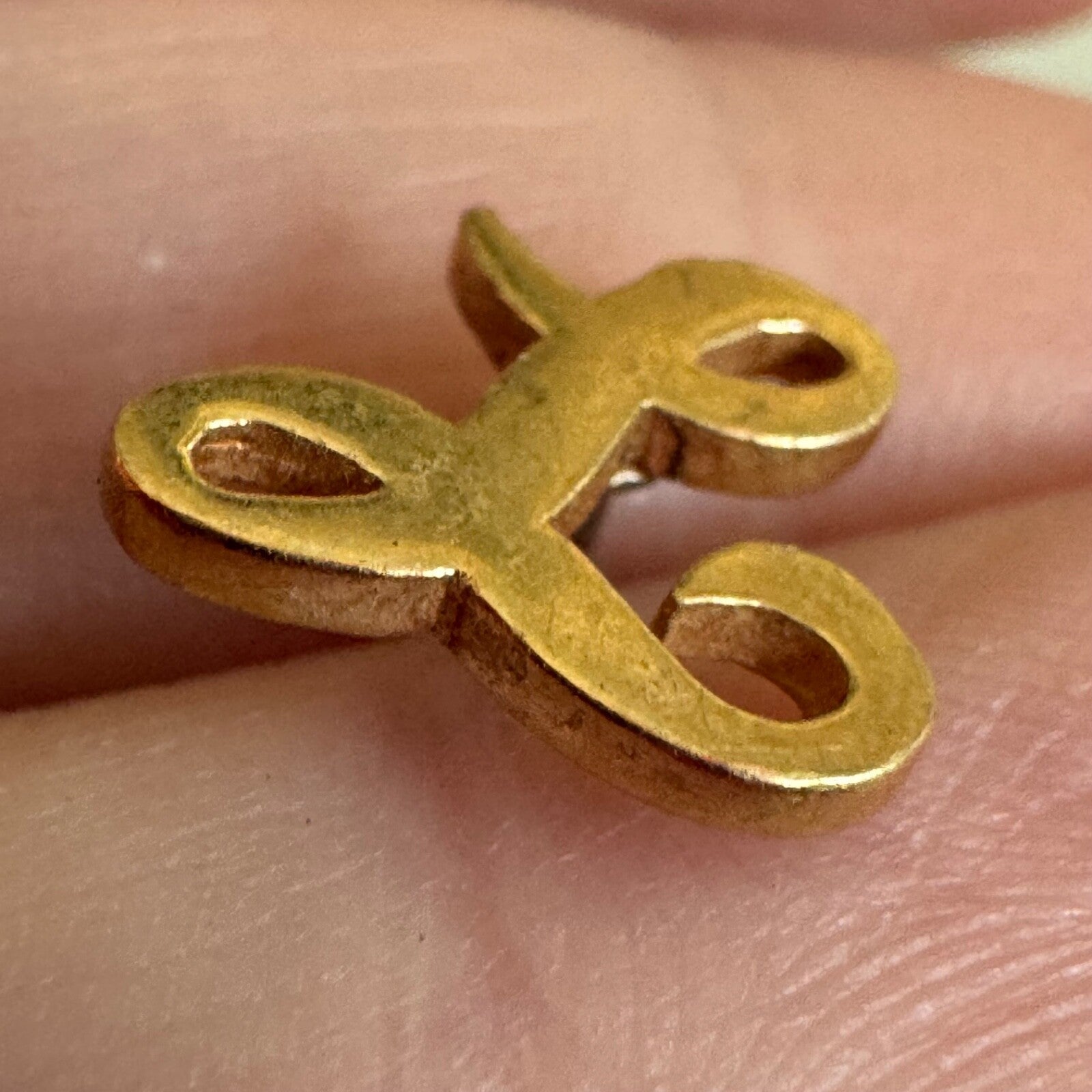 Vintage James Avery 14k Gold Script Letter L Lapel Pin Monogram Initial Tie Tack