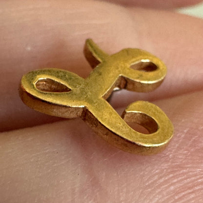 Vintage James Avery 14k Gold Script Letter L Lapel Pin Monogram Initial Tie Tack
