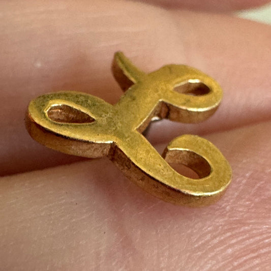Vintage James Avery 14k Gold Script Letter L Lapel Pin Monogram Initial Tie Tack
