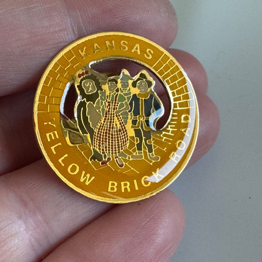 Vintage Kansas Yellow Brick Road Wizard of Oz Pin 