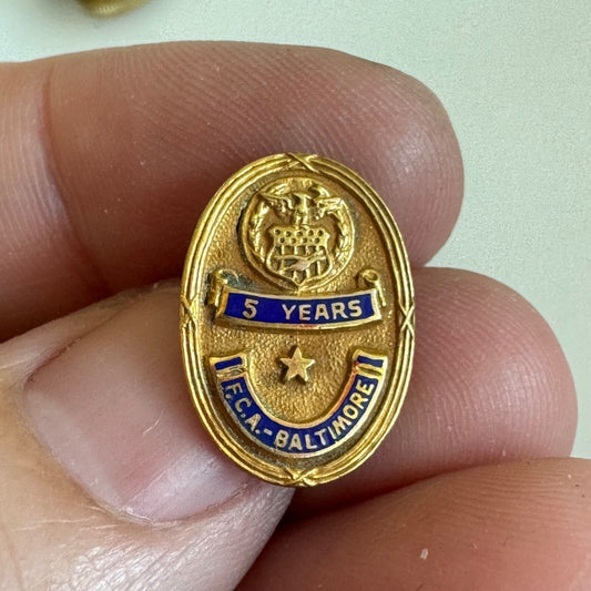 Vtg Farm Credit Administration Baltimore 5 Year Service Pin 1/10 10k GF F.C.A.