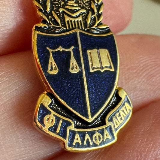 Vintage Phi Alpha Delta Crest Shield Lapel Pin Law Honor Society Tie Tack