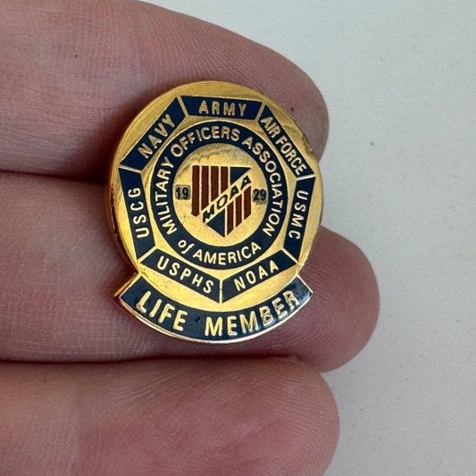Vtg MOAA Military Officers Association of America Life Member Lapel Pin Tie Tack