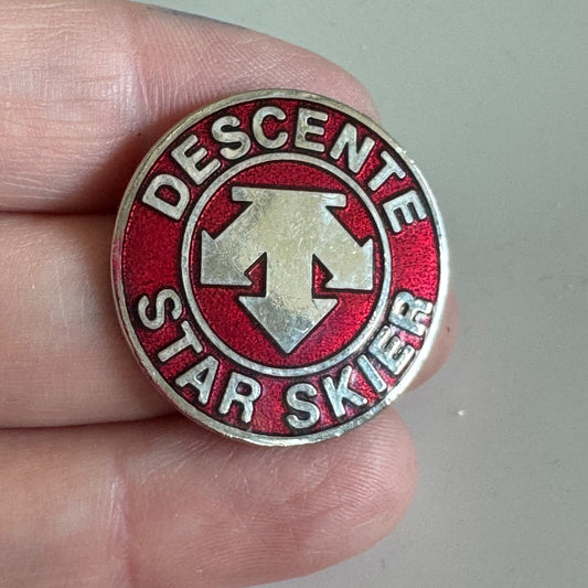 Vintage Descente Star Skier Lapel Pin Ski Skiing