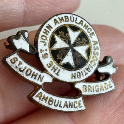 Antique WWI St. John Ambulance Association Ambulance Brigade Lapel Pin