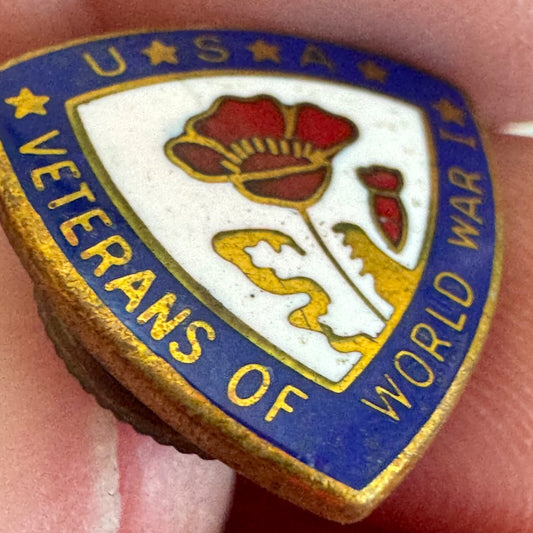 Vintage USA Veterans of World War I Lapel Pin Screwback Enamel U.S.A. Balfour