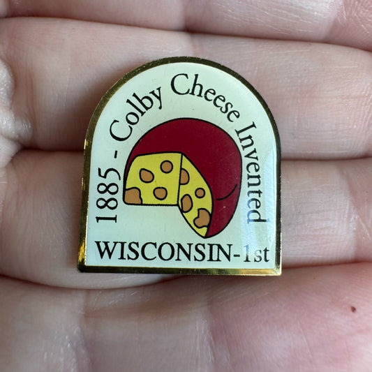 Wisconsin Colby Cheese Invented - 1885 - 1st -Lapel Pin Souvenir Tourist