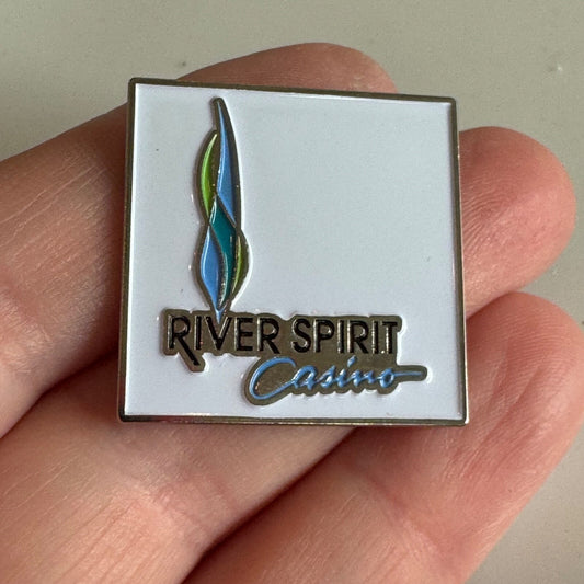 River Spirit Casino Enamel Logo Square Promo Lapel Pin Tulsa Oklahoma