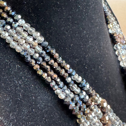 Vintage Joan Rivers 4-Strand Crystal Statement Necklace 24.5"