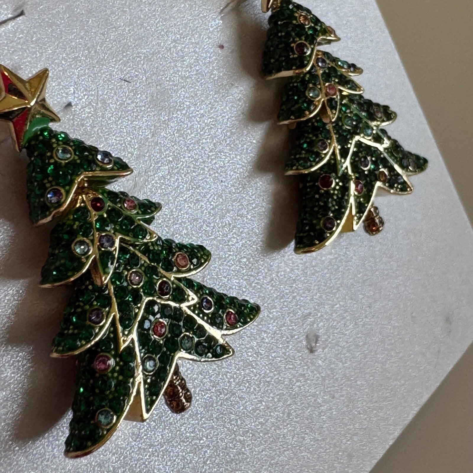 Baublebar Women's Gold Green Pine-ing For You Pavé Christmas Tree Drop Earrings