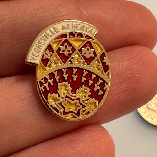 Vtg Vegreville Alberta Pysanka Egg Lapel Pin Canada Paul Maxym Pysanky