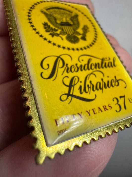 Vintage Presidential Libraries 37 Cent Stamp Lapel Pin