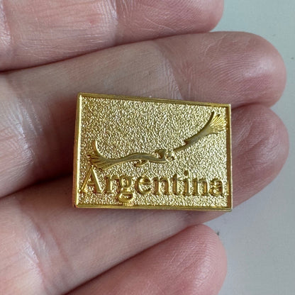 Vintage Argentina Andean Condor Gold Tone Souvenir Lapel Pin 