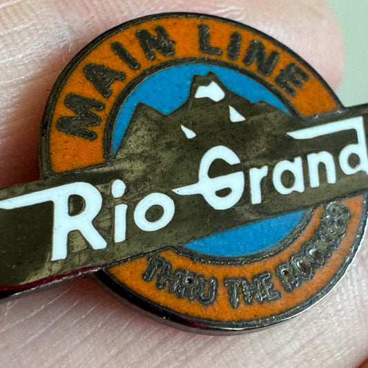Vintage Main Line Rio Grande Thru the Rockies Lapel Pin Railroad Denver Western