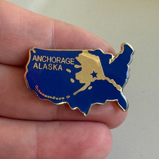 Vintage Anchorage Alaska Lapel Pin Souvenir Tourist