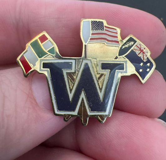 University of Washington Crew Team Lapel Pin Flags UW Rowing Oars