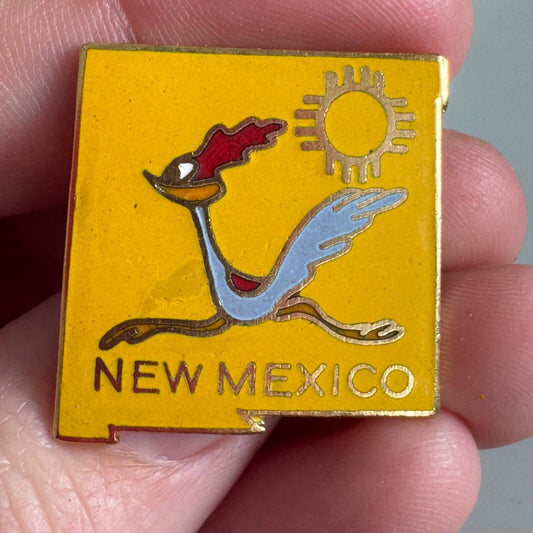 Vintage New Mexico State Lapel Pin Roadrunner Looney Tunes