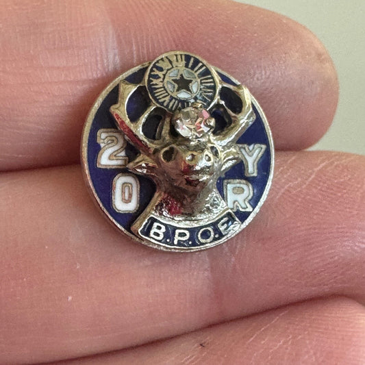 Very Nice Benevolent and Protective Order of Elks 20 Year Member Award Pin BPOE