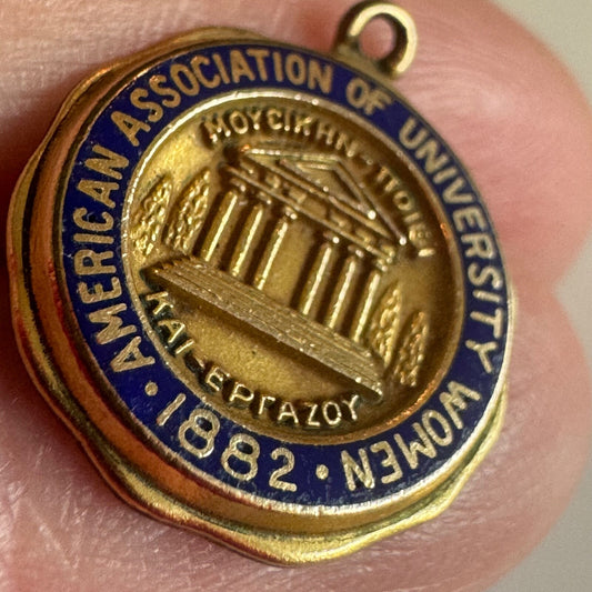 Vtg American Association of University Women Charm Pendant AAUW RARE