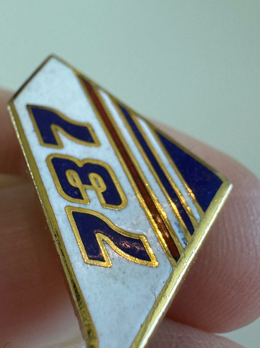 Vintage Boeing 737 Tail Fin Lapel Pin Enamel Tie Tack