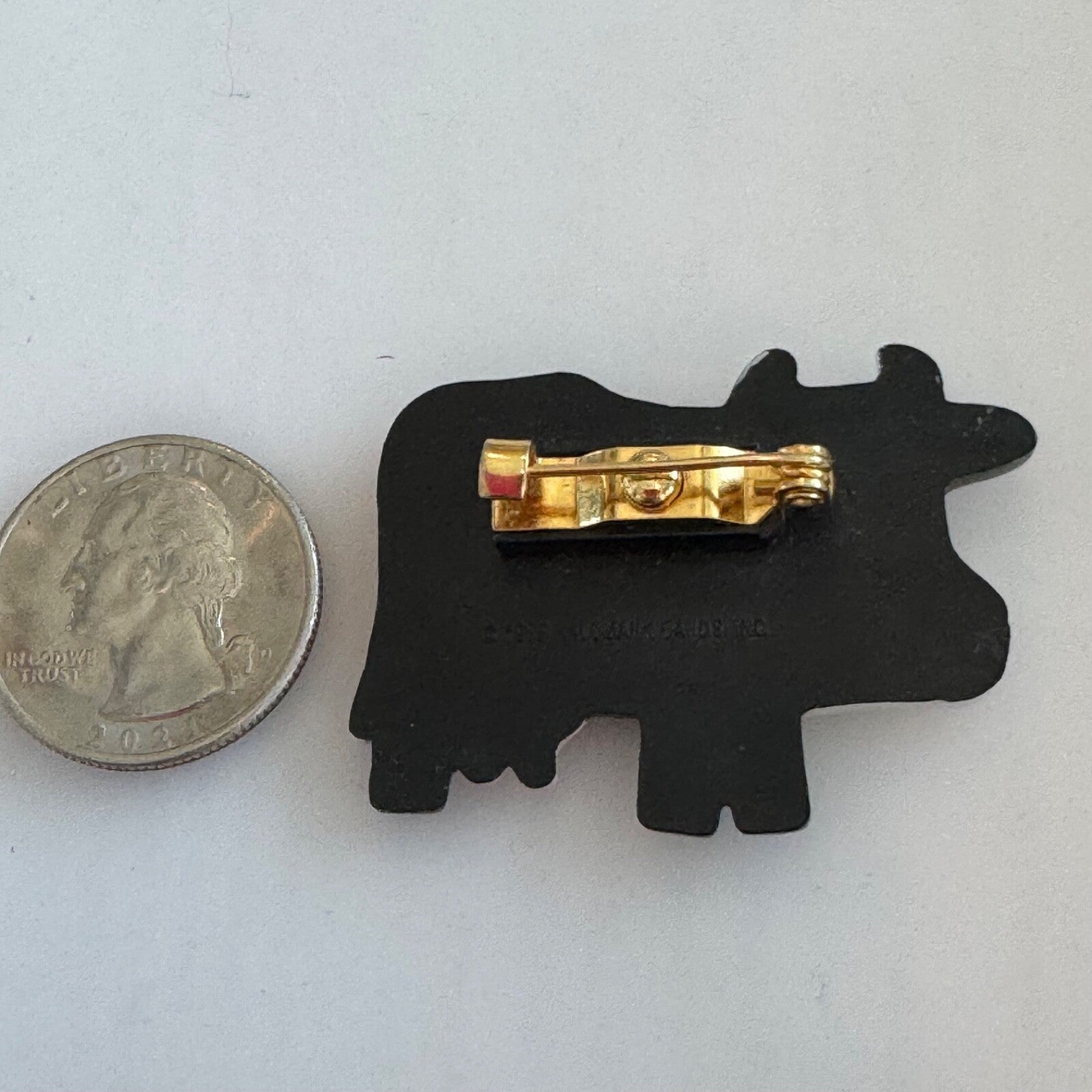Vintage 1989 Hallmark Cards Valentines Holstein Cow Brooch Pin
