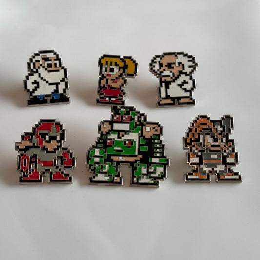 Lot of 6 CAPCOM Thinkgeek Mega Man Lapel Pin Lot 8-bit Megaman