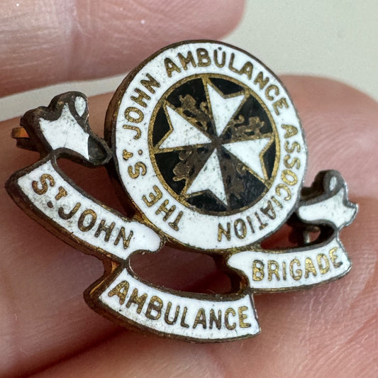 Antique WWI St. John Ambulance Association Ambulance Brigade Lapel Pin