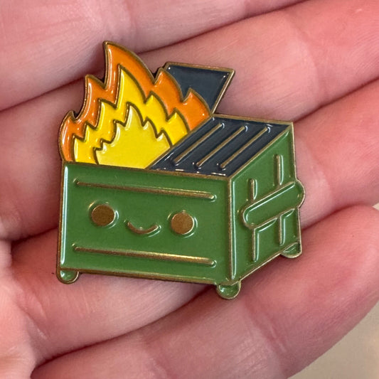 Dumpster Fire Enamel Lapel Pin