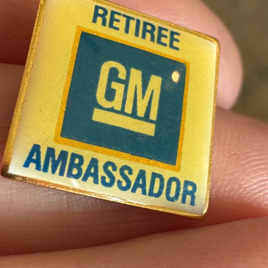 Vintage General Motors GM Retiree Ambassador Lapel Pin Tie Tack