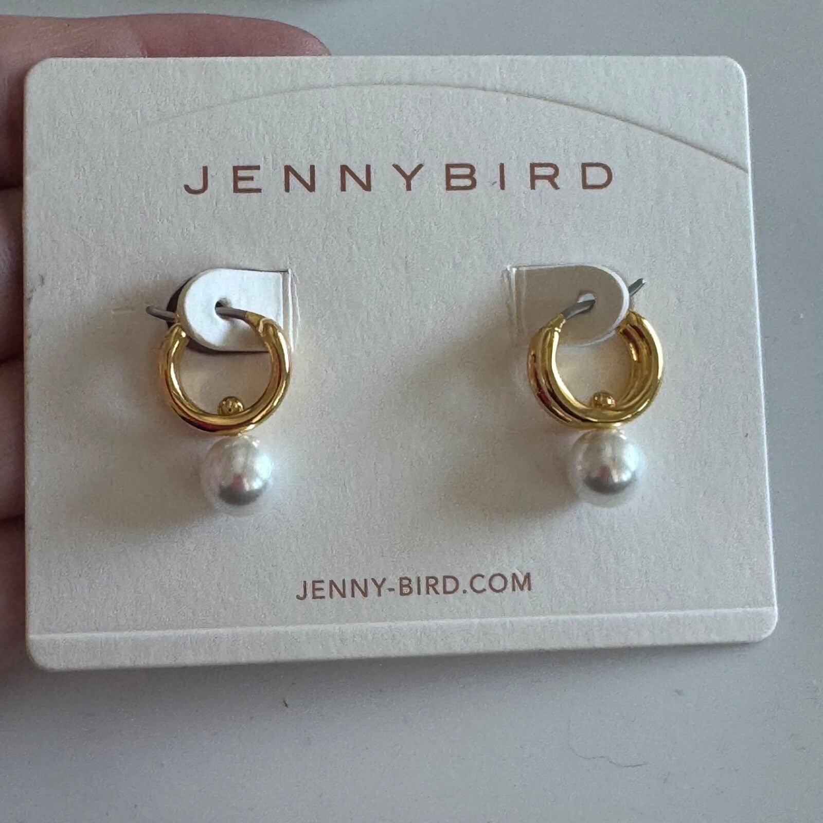 Jenny Bird Nova Huggie Hoop Earrings New on Card $118
