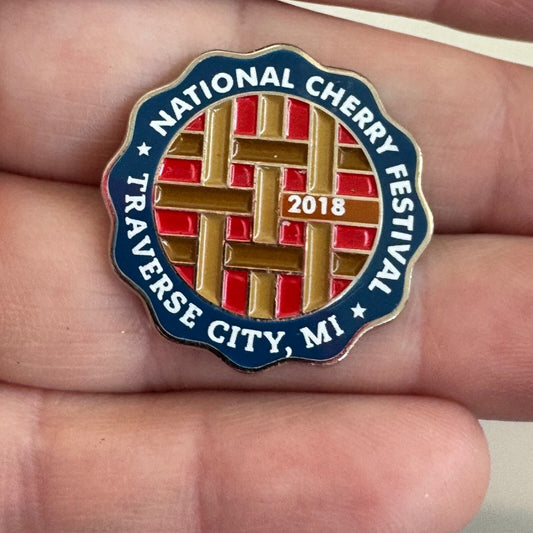 2018 National Cherry Festival Traverse City Michigan Lapel Pin Pie